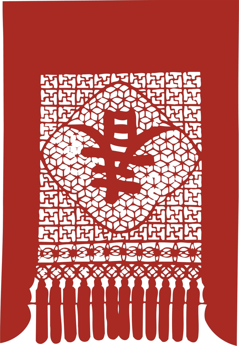 中国风中式传统喜庆民俗人物动物窗花剪纸插画边框AI矢量PNG素材【1971】
